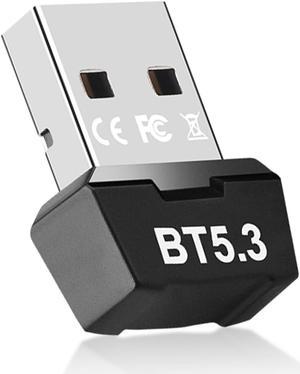 Bluetooth 5.3 Adapter for PC, Plug and Play Bluetooth Dongle, USB Bluetooth Adapter 5.3 for Desktop Laptop PC with Windows 11/10/8.1