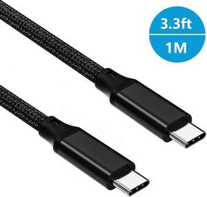 USB C to USB C Cable 3.3ft/1M, USB 3.2 Gen 2 USB-C Cable- 4K UHD 20Gbps USB C Cable 100W PD Fast Charging Cable, Nylon Braided Type C Cable for Thunderbolt 3, Mac-Book Pro, i-Pad Pro, Galaxy S20..