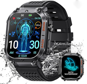Smartwatch Militare BENYAR EF2 PRO – 1.91" Display, Batteria 500mAh, 100+ Sport, Cardio E SpO2, IP68, 3 Cinturini