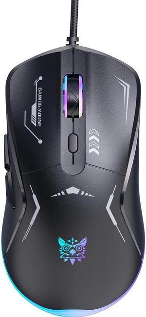 Hitoor Wired Gaming Mouse, PC Computer Mice USB Wired Gaming Mouse with RGB Modes, 4 Adjustable DPI Up to 3600, 6 Programmable Buttons, Ergonomic Optical Mouse for Windows PC Mac Laptop Gamer