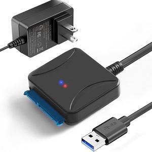 Hitoor SATA to USB 3.0 Adapter, USB 3.0 to SATA III Hard Drive Adapter, SATA to USB 3.0, Hard Drive Reader SATA Adapter for 2.5/3.5 inch HDD SSD UASP with 12V/2A Power Adapter