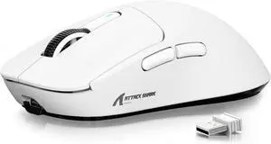 Hitoor Wireless Gaming Mouse, 49g Ergonomic Computer Mouse, Triple Modes PAW3395 26K DPI Optical Sensor, 200h Battery Life, Programmable Buttons, Gaming Accessories for PC/Laptop/Mac (White)