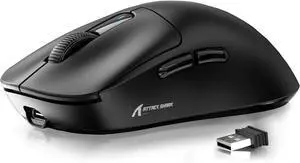 Hitoor Wireless Gaming Mouse, 49g Ergonomic Computer Mouse, Triple Modes PAW3395 26K DPI Optical Sensor, 200h Battery Life, Programmable Buttons, Gaming Accessories for PC/Laptop/Mac (Black)