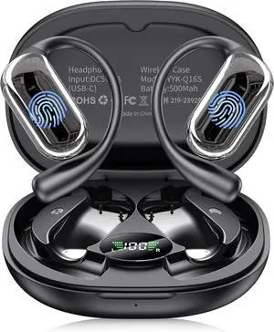 Hitoor Open Ear Headphones - 5.4 Bluetooth Wireless Earphones for Running, Ultra Comfort Sport Open Ear Buds, Stereo Sound Earbuds Wireless, IP7, 50H Playtime, with Charging Case