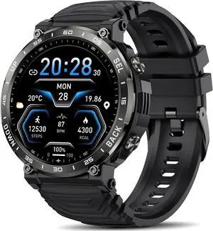 Hitoor Smart Watches for Men-Bluetooth Call, 1.52" Military Smart Watch for Android iPhone, Waterproof Fitness Tracker Watch with Sleep Tracker, 118 Sports Modes, GPS Pedometer/Step Counter Smartwatch
