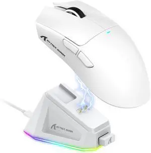 Hitoor Ultra-Light Triple Mode (Wired, 2.4GHz Wireless & Bluetooth) Gaming Mouse, PAW3311 Optical Sensor, up to 22K DPI 5 programmable Buttons, Magnetic Charging Dock, Gaming Mice for Laptops, PC/Mac