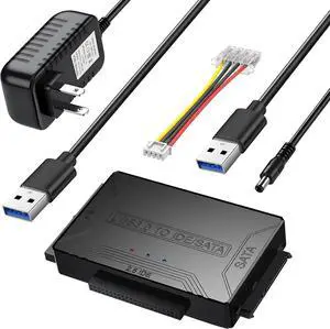 Hitoor USB 3.0 to SATA IDE Adapter, Hard Drive Reader Adapter, IDE/SATA to USB 3.0 External Data Recovery Converter, USB to SATA/IDE Hard Drive Adapter for Universal 2.5 3.5 HDD SSD Hard Drive Disk