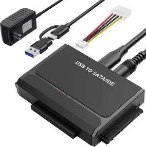 Hitoor Hard Drive Reader, USB 3.0 & Type C to IDE SATA Adapter, External Data Transfer Recovery Converter Kit for 2.5"/3.5" SATA/IDE HDD SSD Hard Disk, Included 12V/2A Power up to 6TB Hitoor Hard Drive Reader, USB 3.0 & Type C to IDE SATA Adapter, External Data Transfer Recovery Converter Kit for 2.5"/3.5" SATA/IDE HDD SSD Hard Disk, Included 12V/2A Power up to 6TB