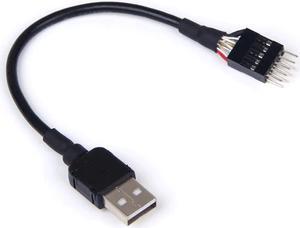 Misskit External USB A male to 9pin male PC motherboard internal data extension cable 7.87"