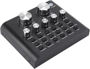 V8 Live Sound Card Audio External USB Headset Multi-Function Microphone Live Broadcast Computer PC Sound Card-Black