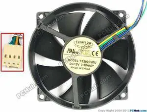Everflow F129025DU Server Cooling Fan DC 12V 0.38A 92x92x25mm 4-wire
