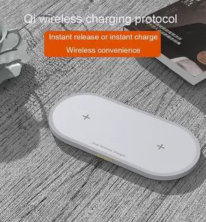 SIROKA 2 In 1 Wireless Phone Charger 10 Watt Smart Magic Circle QI Wireless Desk Charger pad for Mobile Phones