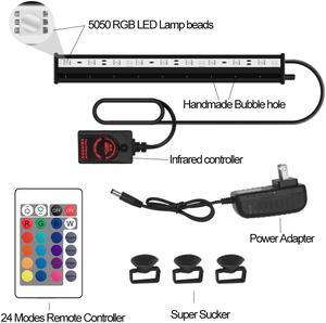 (23cm)-IP68 Waterproof RGB Aquarium Bubble Lamp Changeable Color Fish Tank Lights Amphibious Diving Lamp