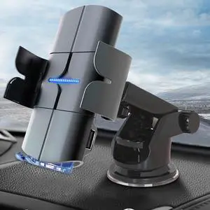 Automatic Coil Sensor  QI Wireless Car Charger  LED Light Indicator  Voice Message Car Charger with Car Vent Clip