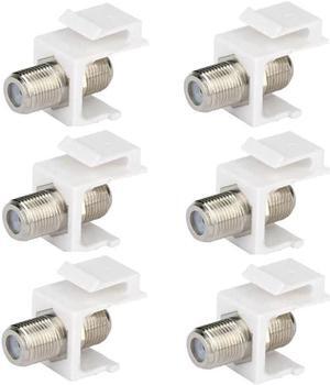 6x F-type Keystone Insert Female Module Feedthrough Jack Coax TV Cable Connector