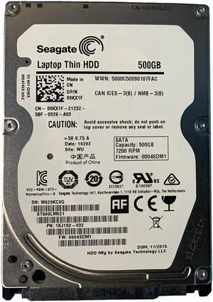 Dell 0KX1F 500GB SATA 7.2K 6GBPS Laptop Thin HDD ST500LM021 1KJ152-030