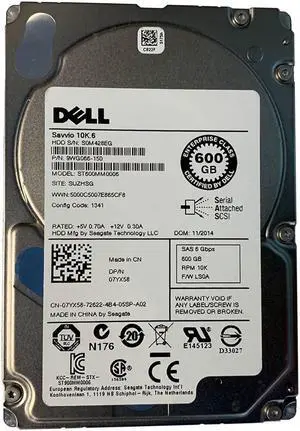 Dell 7YX58 600GB SAS 10K 6GBPS 2.5" Drive ST600MM0006 9WG066-150