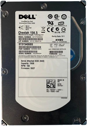 Dell GY581 73GB SAS 15K 3GBPS 3.5" Drive 9Z3066-054 ST373455SS Dell GY581 73GB SAS 15K 3GBPS 3.5" Drive 9Z3066-054 ST373455SS