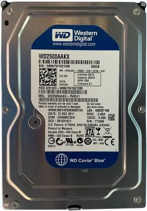 Dell P5JDG 250GB SATA 7.2K 6GBPS 3.5" Drive WD2500AAKX-753CA1