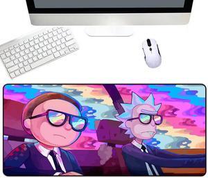 HISIPETECH 800x300MM Large Mouse Pad Anti-slip Natural Rubber Gaming Mousepad Rick And Morty with Locking Edge Gamer Keyboard Mat XL For PC Computer Laptop Desktop - OEM