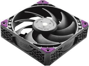 Super Flower, MEGACOOL 120mm fan, 12-pole motor design, extremely cooling performance, PWM, Black/Grey , Computer Case Fan, Anti-Vibration Mounting Pads, SF-PF121-BK, 30mm depth