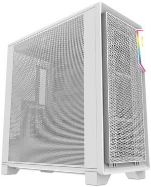 Super Flower Zillion Direct ATX Mid Tower Case, Patent Slope For Direct Airflow To GPU, All Mesh Panel Design for High Airflow Performance, USB 3.0 & Type-C, White, Steel