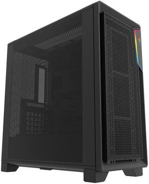 Super Flower Zillion Direct ATX Mid Tower Case, Patent Slope For Direct Airflow To GPU, All Mesh Panel Design for High Airflow Performance, USB 3.0 & Type-C, Black, Steel