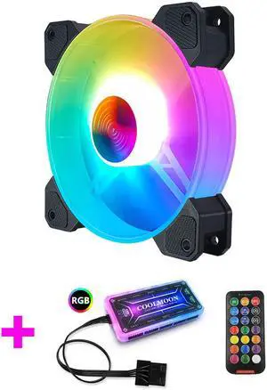 COOLMOON Computer Case Fan PC Cooling Fan RGB Adjust 120mm Quiet + IR Remote