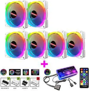 Coolmoon SJ-I 12cm Computer Case Fan 5V 3Pin ARGB Music Synchronization + Motherboard Synchronization Double Side Glow