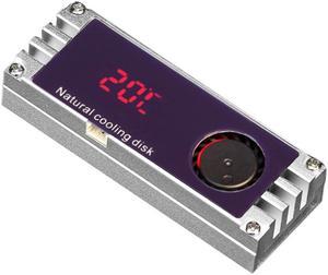 M.2 SSD Radiator with Temperature Display Aluminum Heatsink with Thermal Pad Desktop PC Thermal Gasket (Color:silver)