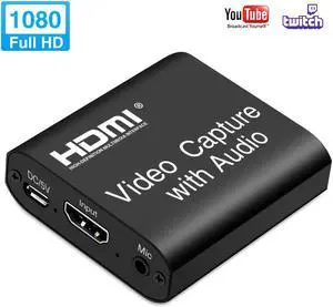Audio Video HDMI Capture Card with Loop Out, 4K HD 1080P 60FPS USB 2.0 HDMI Capture Card for Live Streaming Video Recording for PS3/4, Xbox One & Xbox 360, Switch, DSLR, Camcorders