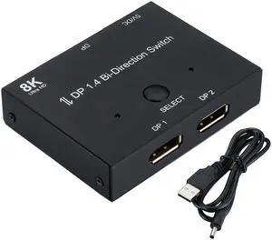 DisplayPort 8K DP 1.4 Switch Bi-Direction 8K@30Hz 4K@120Hz Splitter for Multiple Source and Displays