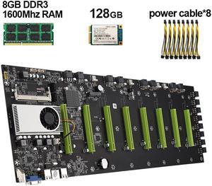 BTC-D37 Mining Motherboard Set with 128G mSATASSD, 8G DDR3 1600mhz RAM