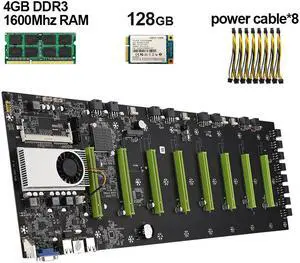 BTC-D37 Mining Motherboard Set with 128G mSATASSD, 4G DDR3 1600mhz RAM
