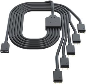 5V 3Pin ARGB Extension Cable 1 to 5 Splitter Cable for MSI ASUS AURA 1.5 ft. Length