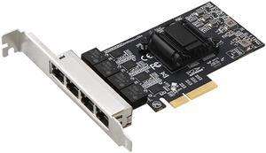 2.5Gbps Network Adapter Card Realtek RTL8125B Ghip PCIE Gigabit Ethernett Adapter Card 4 RJ45 Connectors