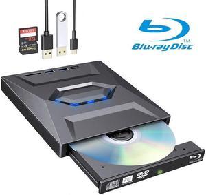 External Blu-Ray Drive Burner BD Player USB 3.0 DVD Drive Burner with Expansion Inport Compatible with Window XP/7/8/10/11/ Linux/M-a-c OS