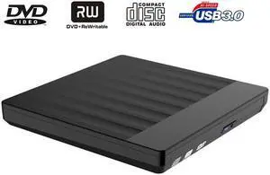 USB3.0 External CD/DVD ROM/RW Drives CD/DVD Reader Burner Player compatible with Windows m.a.c OS Linux