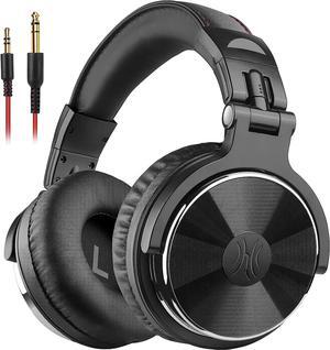 Over Ear Wired Headphone,50mm Driver Bass Headset for Recording Monitoring Mixing Podcast Guitar PC TV Black