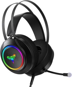 V1L Gaming Headset Over Ear Computer Headphones with Omnidirectional Mic Volume Control