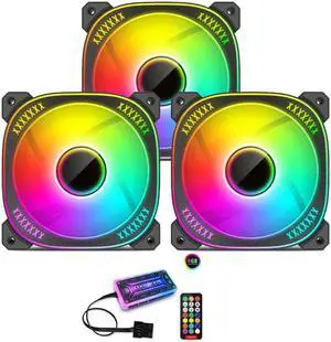 RGB 12cm Chassis Fan Cooling Fan Large air volume Mute rgb with Controller Set