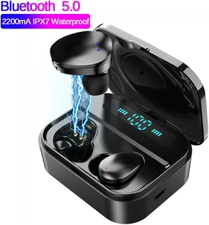 Earphones 2200mAh TWS Fingerprint Touch Bluetooth Earphone HD Stereo Wireless Earphones Noise Cancel Gaming Earbuds Earphones 2200mAh TWS Fingerprint Touch Bluetooth Earphone HD Stereo Wireless Earphones Noise Cancel Gaming Earbuds