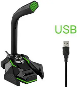 Wired Tabletop Desktop Microphone Condenser Mic Professional USB Cable Studio With LED Gaming Light Mikrafon for Computer Record