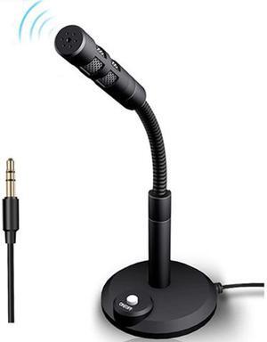Omnidirectional Wired Computer Microphone with Independent Button Switch Karaoke Device for Desktop