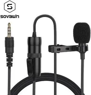 Lavalier Microphone with Clip-on Interview Mic for Phone Video Recording Microphone xlr for Camera Android