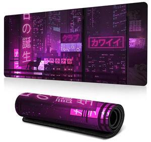 Cyberpunk Urban Street Smooth Surface Pattern on the Bottom of the Anti-friction Rubber Mouse Pad for Desk PC