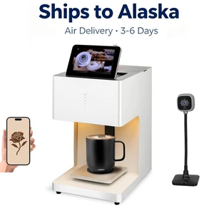 Portable Auto Coffee Latte Art Maker, Coffee Printer, Smart Food Printer, 600DPI, WiFi, Selfie DIY Custom Designs, Prints on Coffee / Beverage Foam & Desserts for Party Weddings Ships to Alaska Only Portable Auto Coffee Latte Art Maker, Coffee Printer, Smart Food Printer, 600DPI, WiFi, Selfie DIY Custom Designs, Prints on Coffee / Beverage Foam & Desserts for Party Weddings Ships to Alaska Only