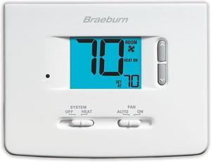 Braeburn 1025NC, Builder Non-Programmable, Single-Stage, Heat Only Thermostat