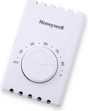 Honeywell T410B1004 White, Electric Heat Thermostat, with Pos Off Switch