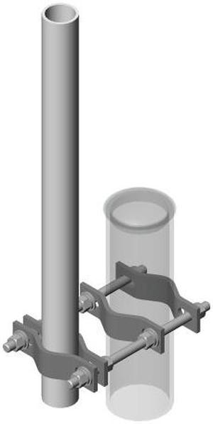 CommScope - GP-S24 - GPS Antenna Mount, Steel, Wall Mount, 1.9 in. O.D., 24 in. Pipe, 24 L x 4 H x 4 in. W
